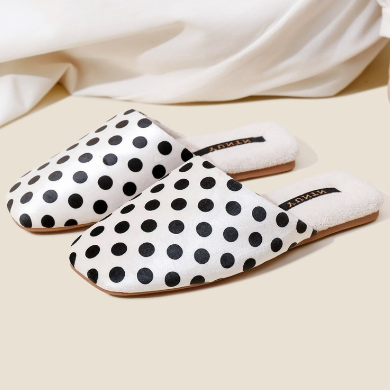 Women'S Shoes Quality - Rétro à pois Design pantoufles plates
